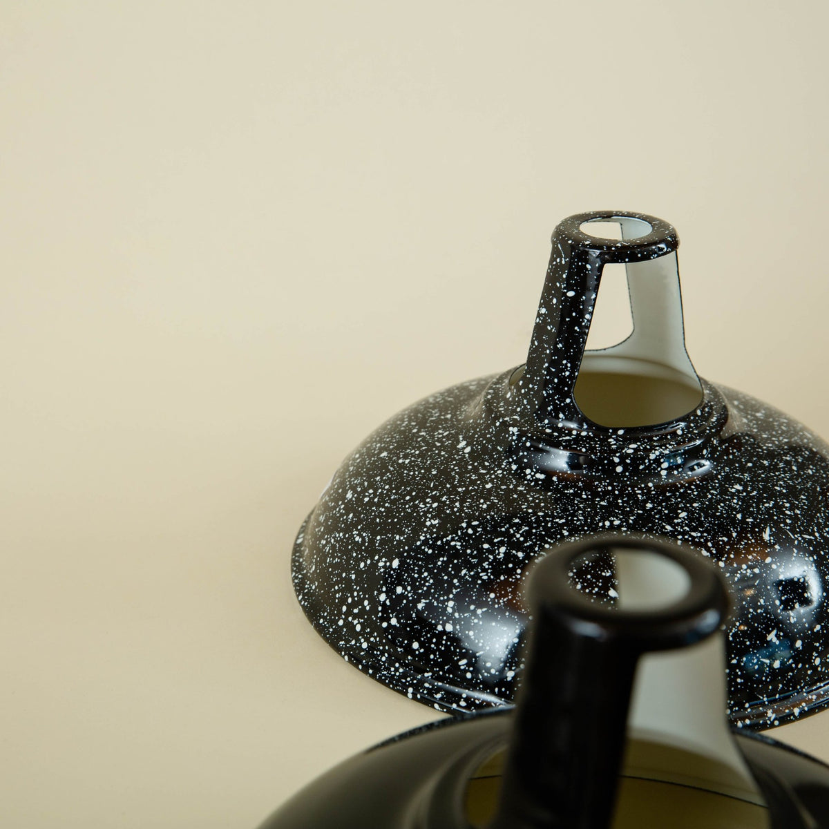 Enamel Lampshades and Brass Hardware1. Enamel Lampshade - Black