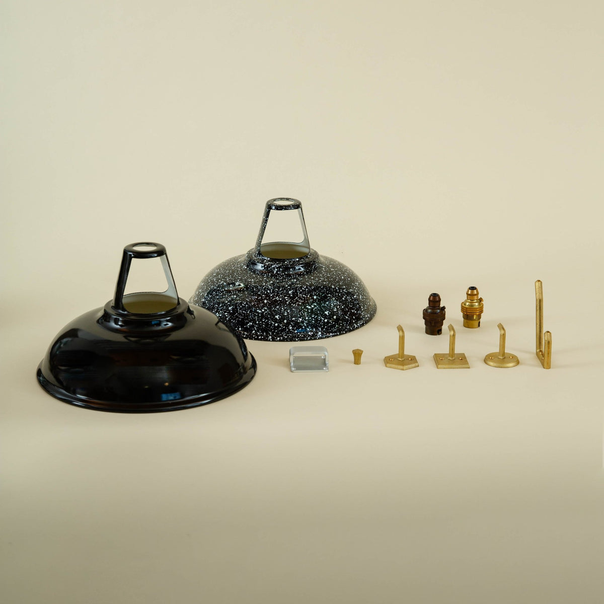 Enamel Lampshades and Brass Hardware1. Enamel Lampshade - Black