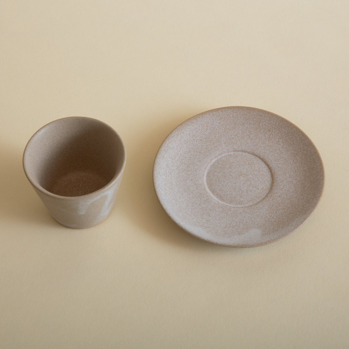 Tea Cup and Saucer - Stone Beige PatinaTea Cup