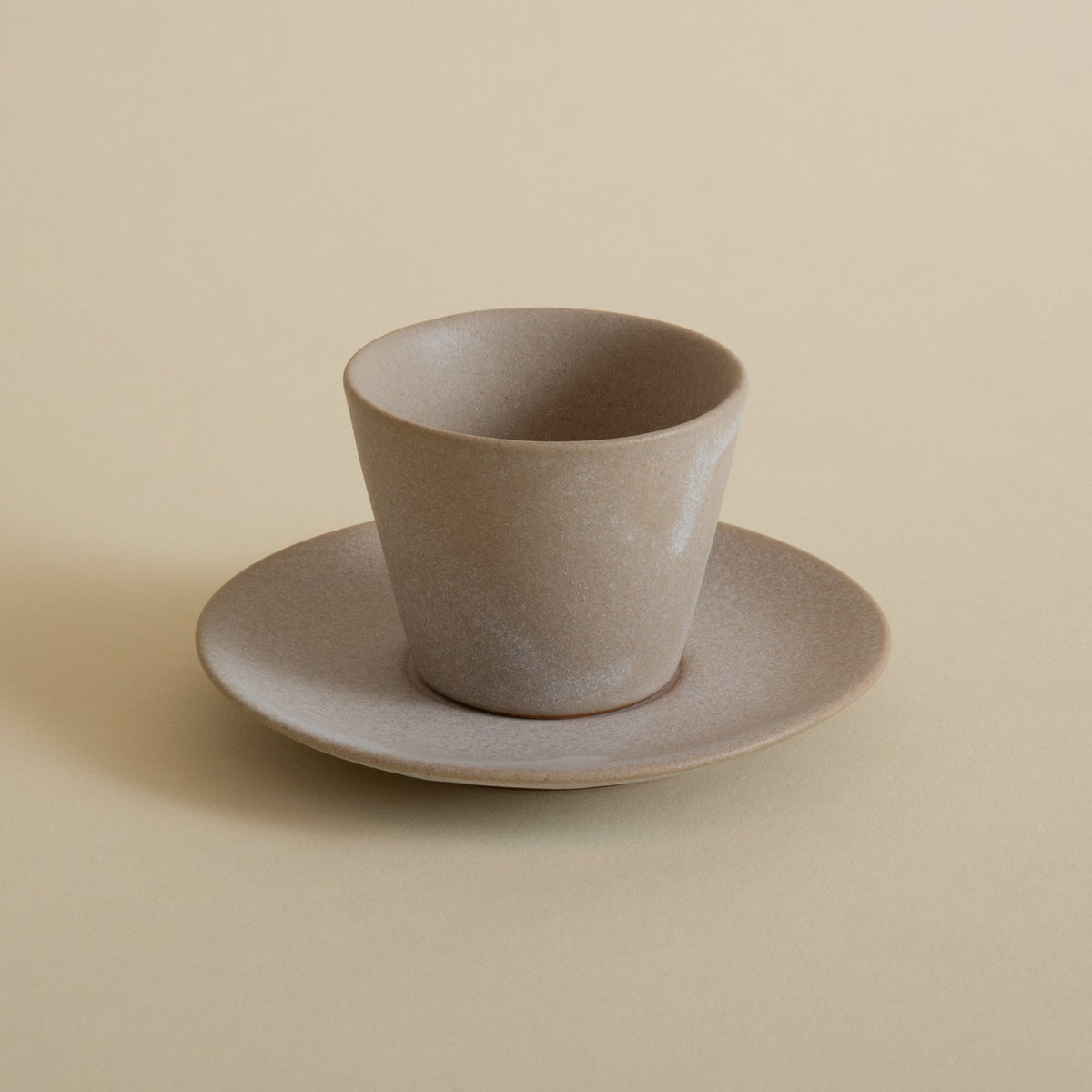 Tea Cup and Saucer - Stone Beige PatinaTea Cup