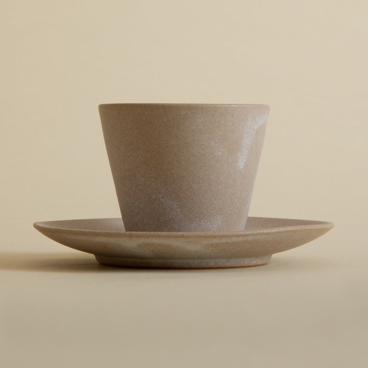 Tea Cup and Saucer - Stone Beige PatinaTea Cup