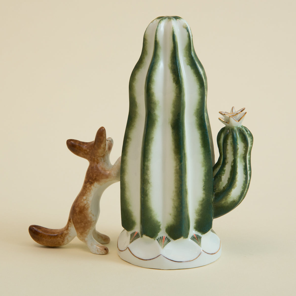 Cactus & Fennec Fox Figurine Set