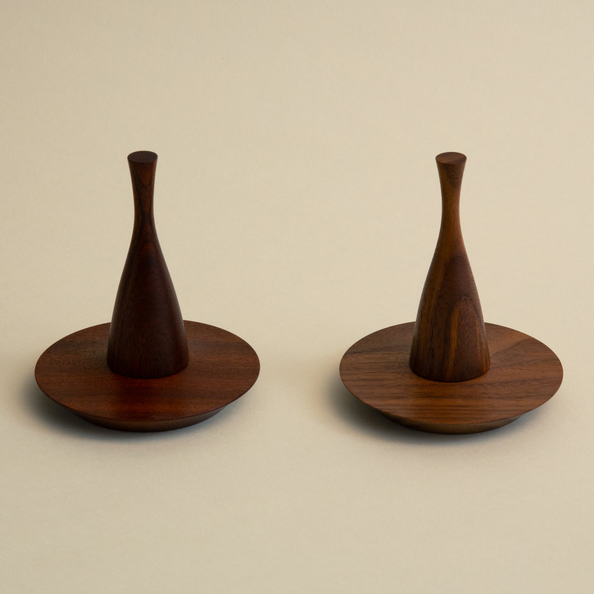 Candle Holder & Snuffer Set - Walnut