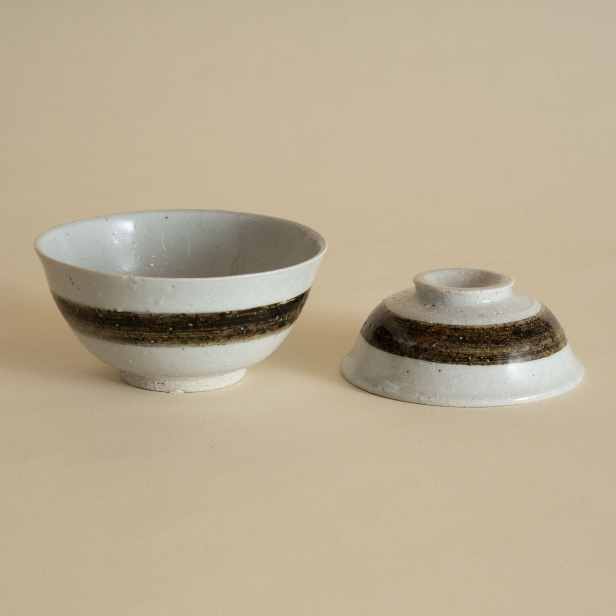 Iga Rice Bowl with Lid - Painting
