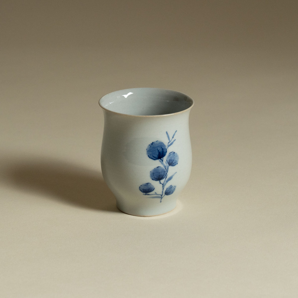 Hand-Painted Korean Porcelain Tea Cup - Cotton