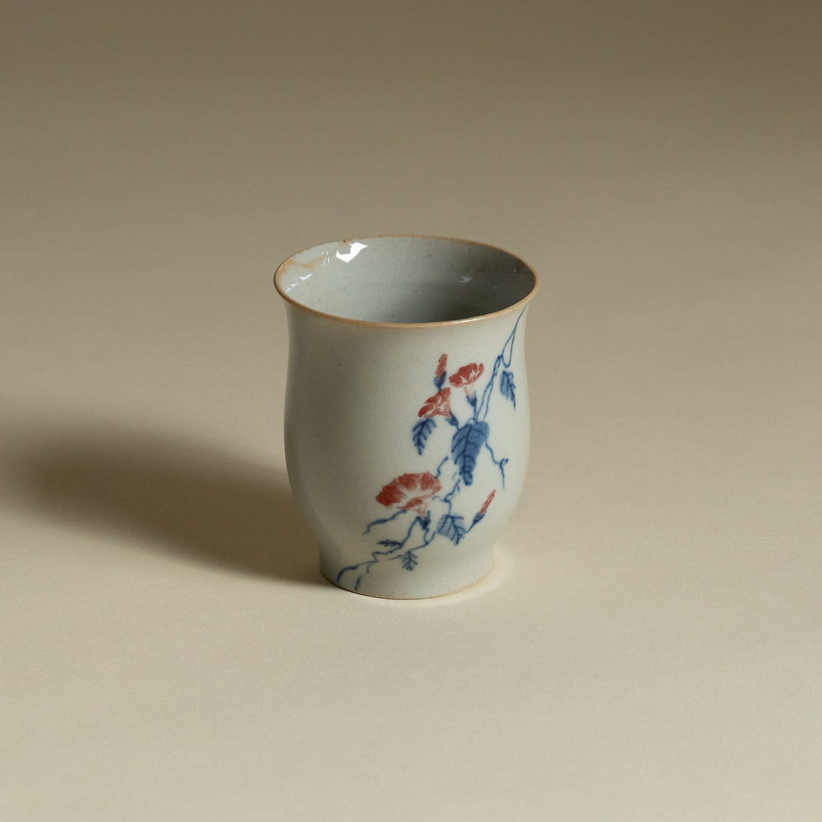 Handmade Korean porcelain hyangbae tea cup, hand-painted