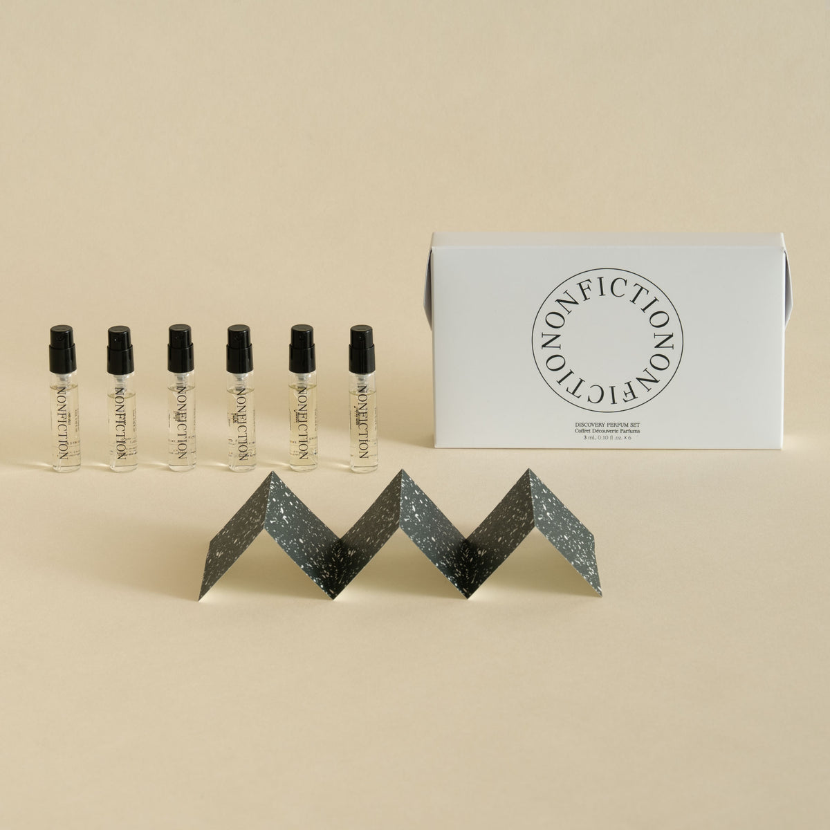 Nonfiction eau de parfum discovery set of six 3mL bottles with gift packaging