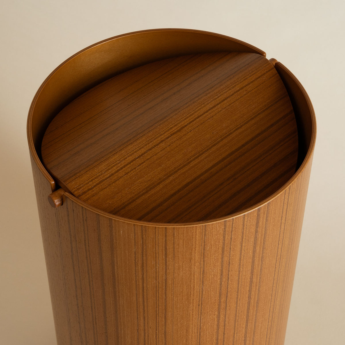 Saito Wood Waste Basket with Lid - Ayous