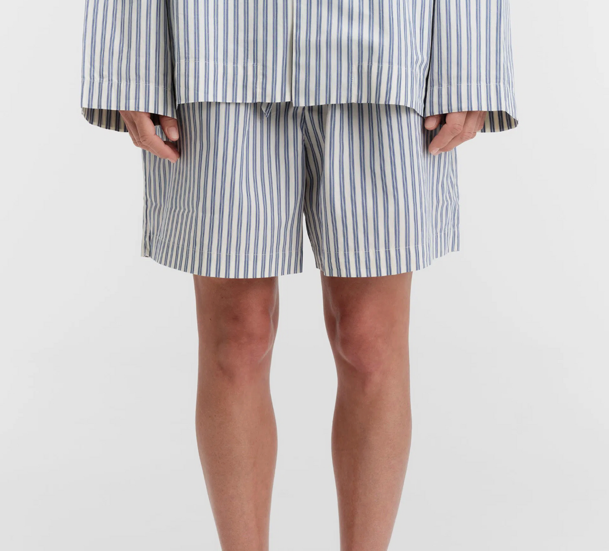 Tekla Poplin Sleep Shorts - Skagen Stripes