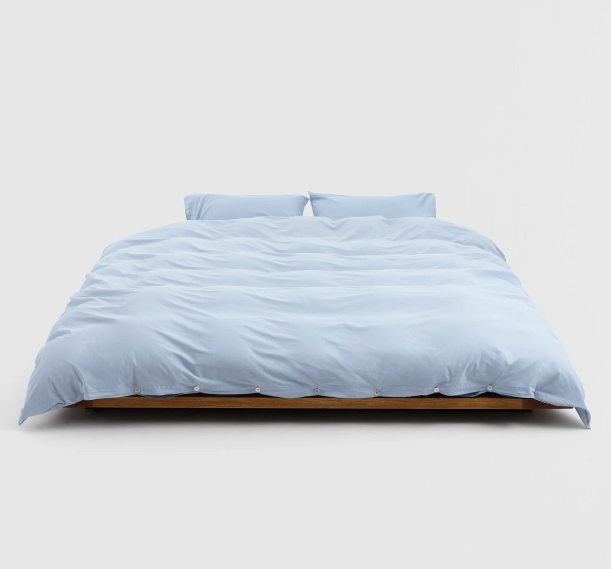 Tekla Organic Cotton Percale Duvet Cover - Morning Blue