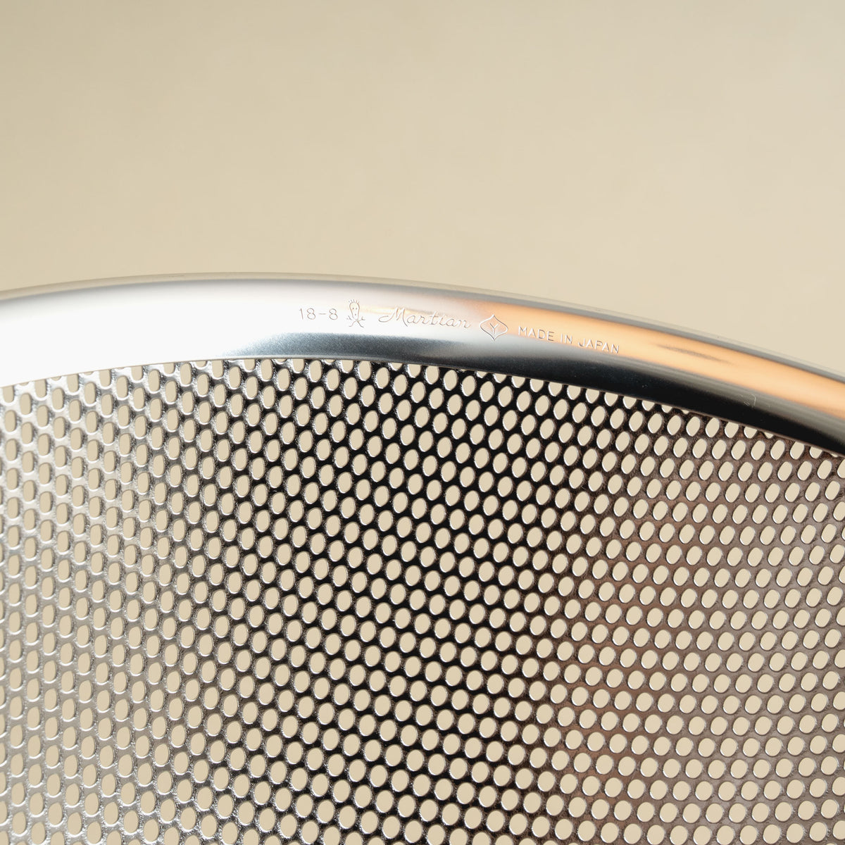 Sori Yanagi Japanese stainless steel colander details