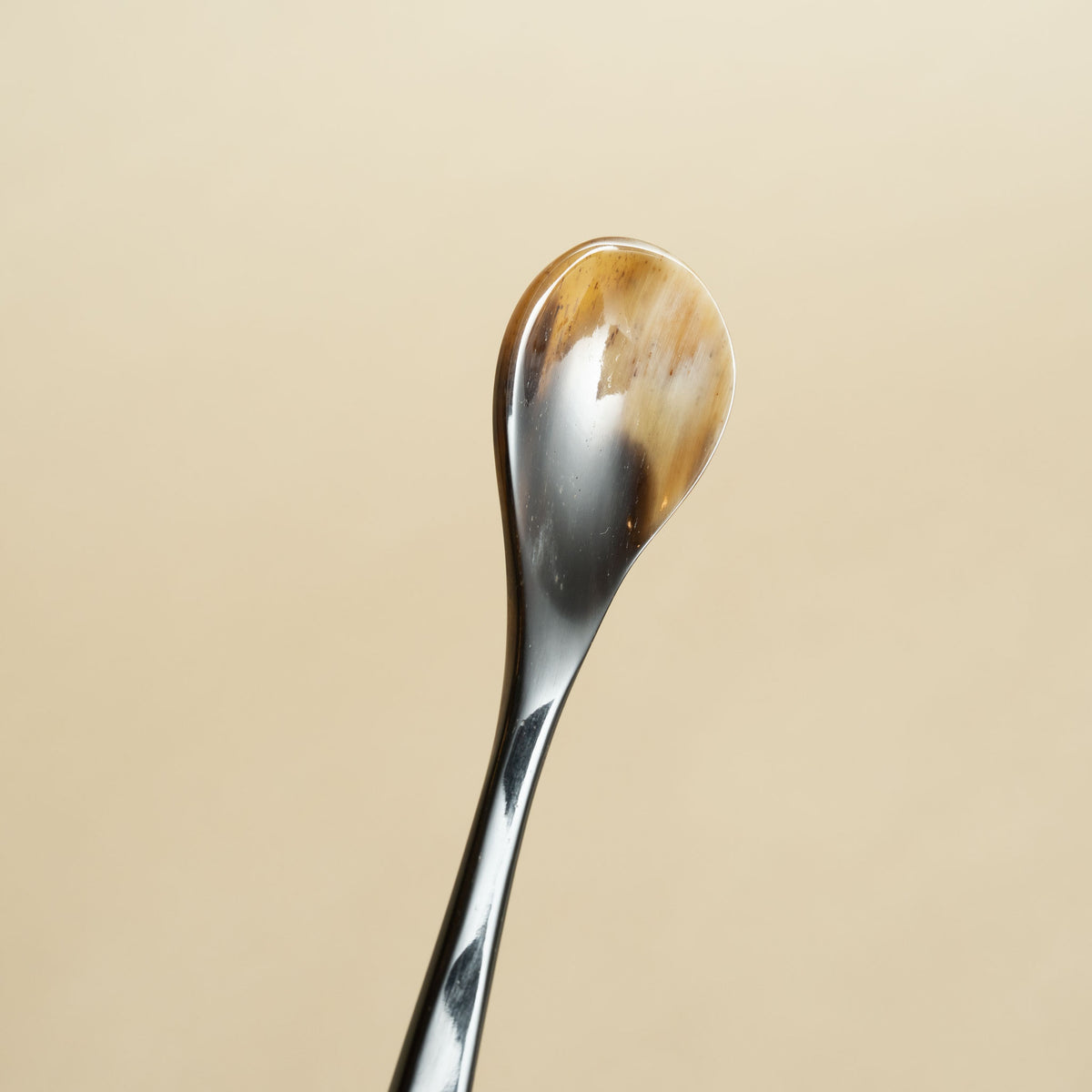 Handmade Danish cattle horn marmalade spoon in natural horn