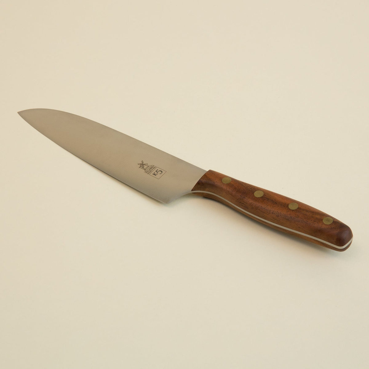 K5 Chef's Knife - WalnutWalnut w/ Brass Rivets