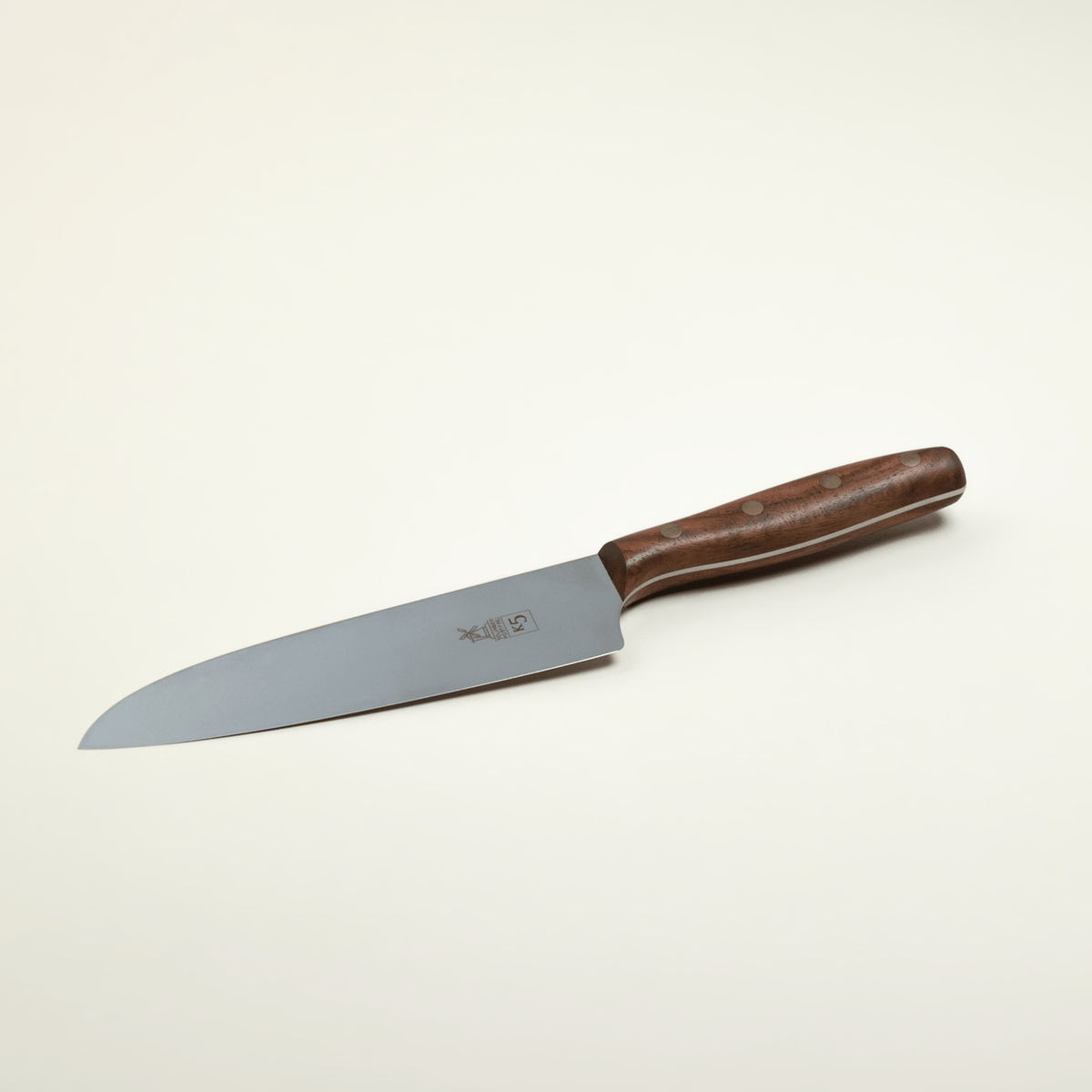 K5 Chef's Knife - WalnutWalnut w/ Brass Rivets