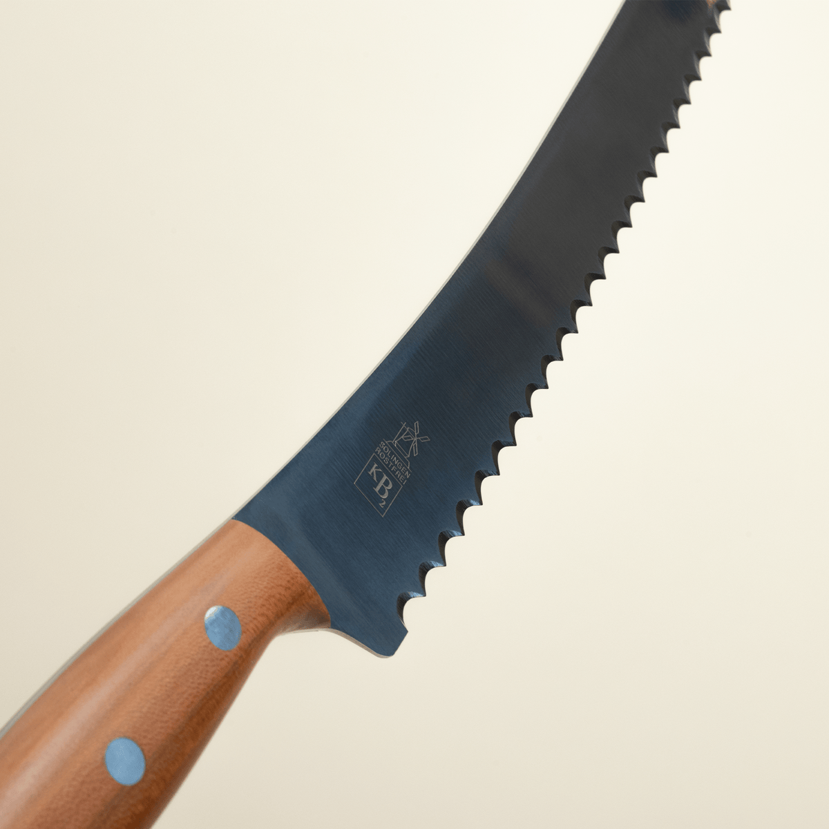 KB2 Bread Knife - PlumPlum w/ Brass Rivets