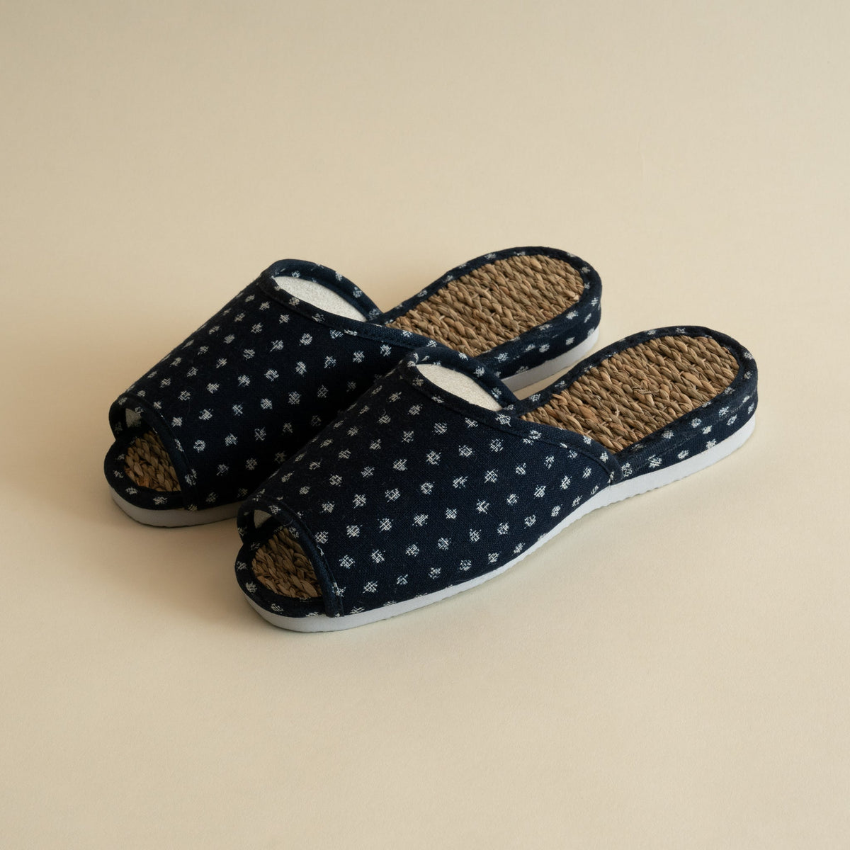 Patterned Cotton Slippers - Polka Dots