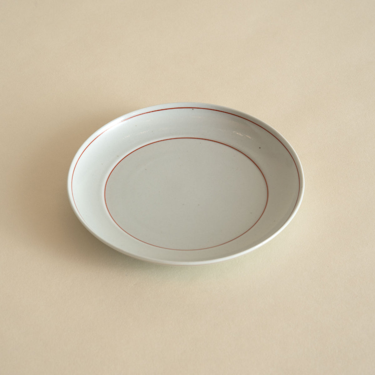 Round Plate w/ Red Bands