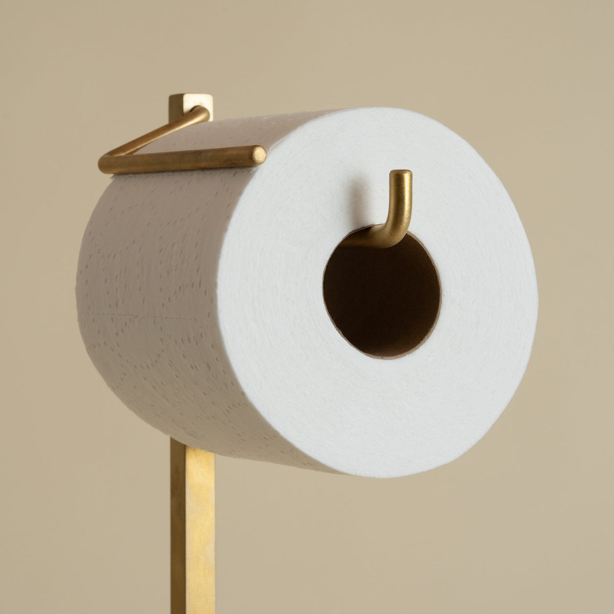 Standing Brass Toilet Paper Holder