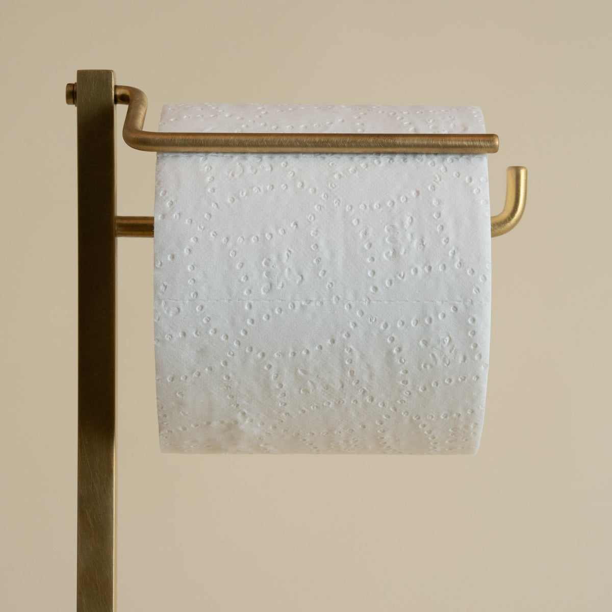 Standing Brass Toilet Paper Holder
