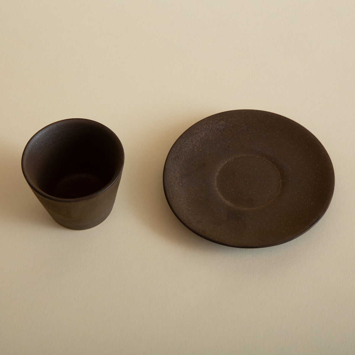 Tea Cup and Saucer - Copper Brown PatinaTea Cup