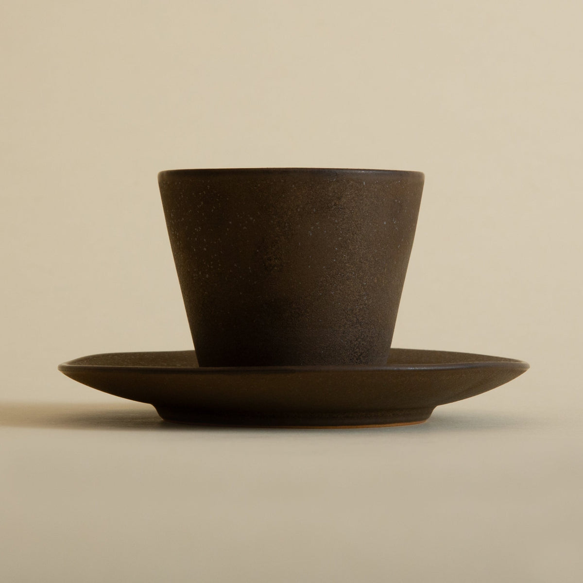 Tea Cup and Saucer - Copper Brown PatinaTea Cup
