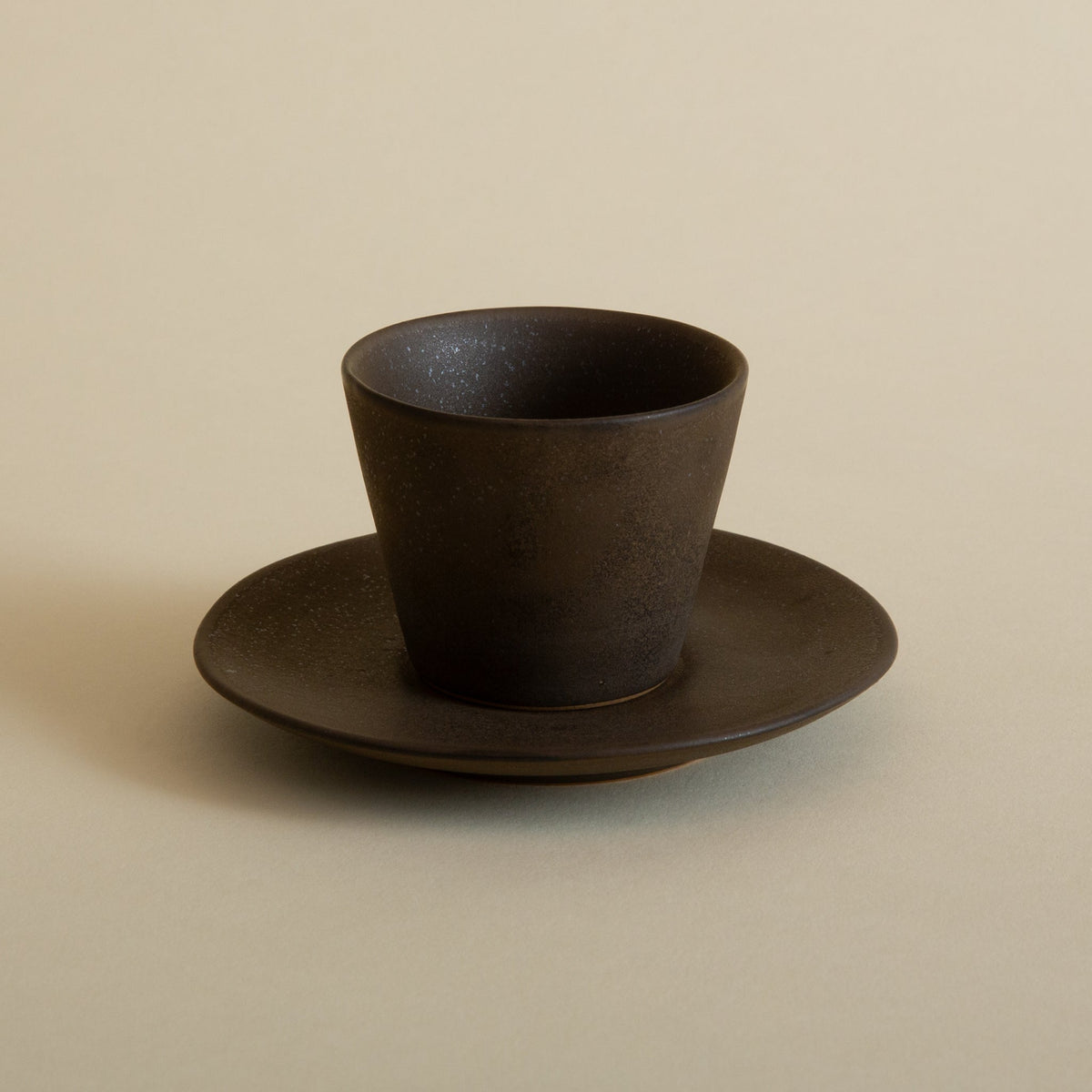 Tea Cup and Saucer - Copper Brown PatinaTea Cup