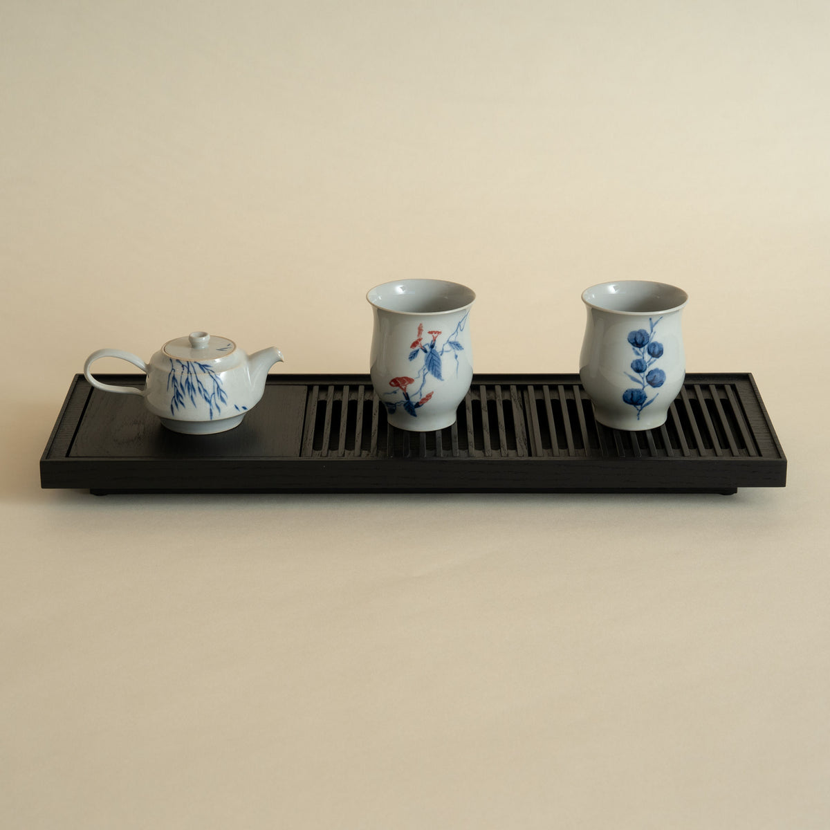 Hand-Painted Korean Porcelain Tea Cup - Morning Glory