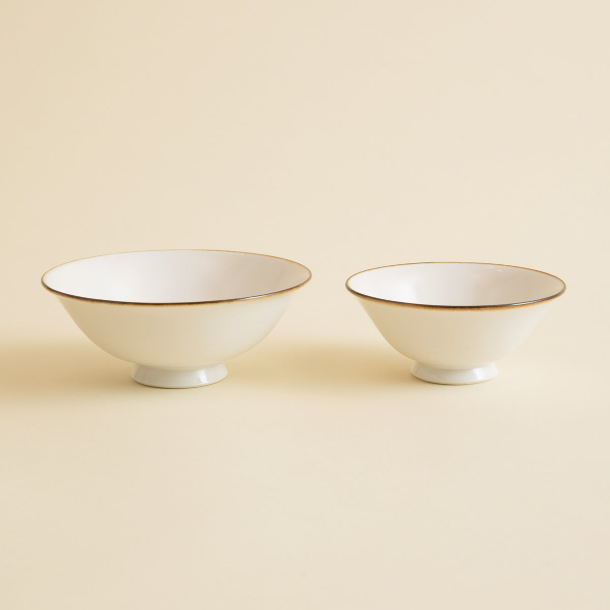Porcelain Rice Bowl - Accented Rim