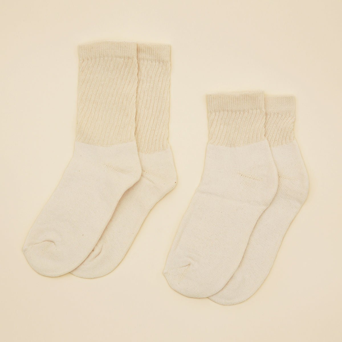 FoxFibre® Organic Cotton Crew Socks - CreamCream / Crew / Small