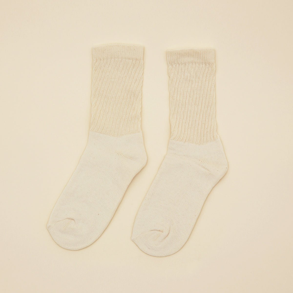 FoxFibre® Organic Cotton Crew Socks - CreamCream / Crew / Small