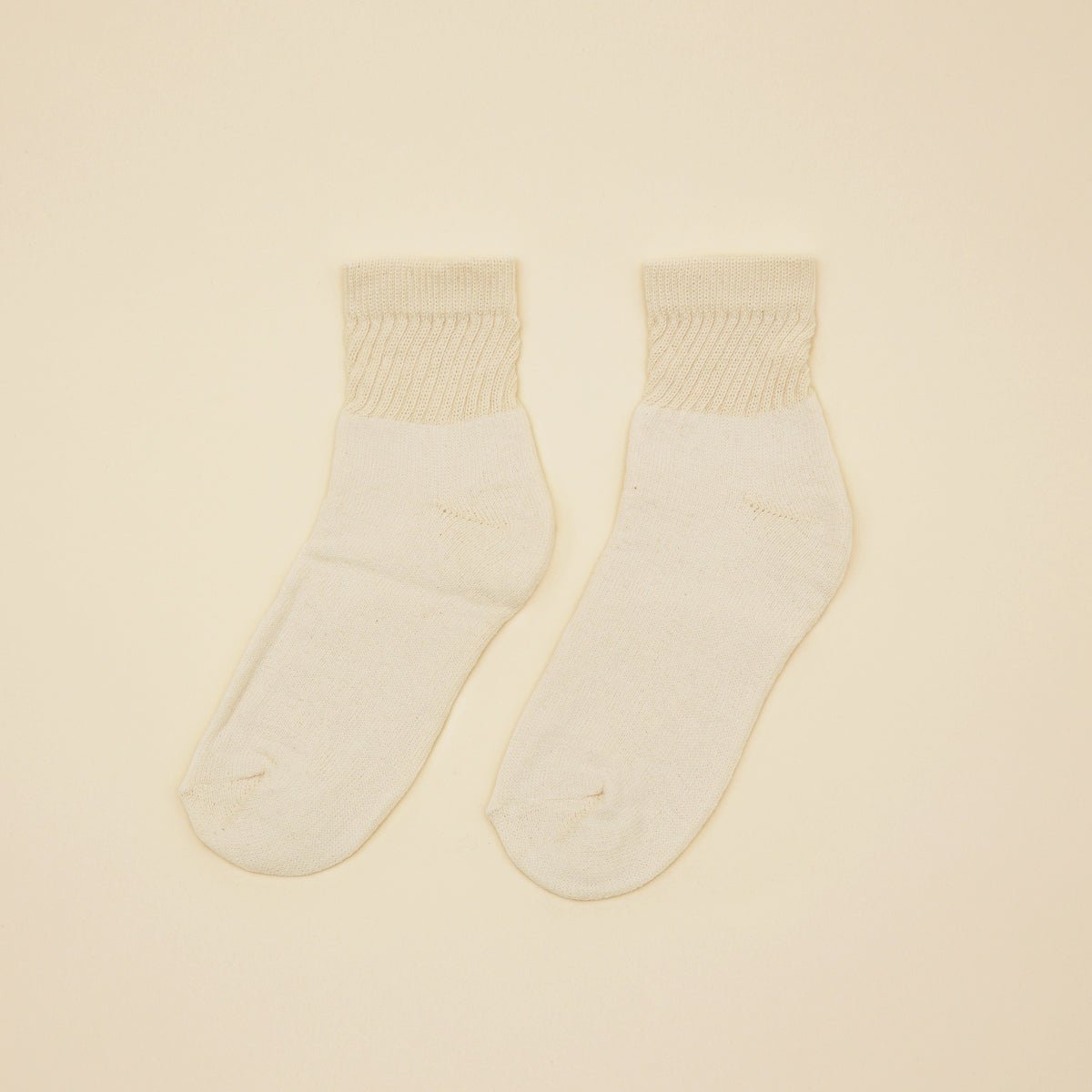 FoxFibre® Organic Cotton Short Socks - CreamCream / Short Top / Small