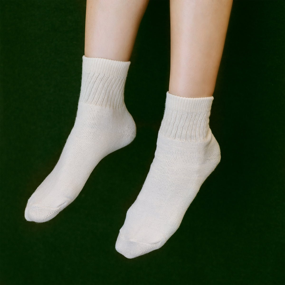 FoxFibre® Organic Cotton Short Socks - CreamCream / Short Top / Small